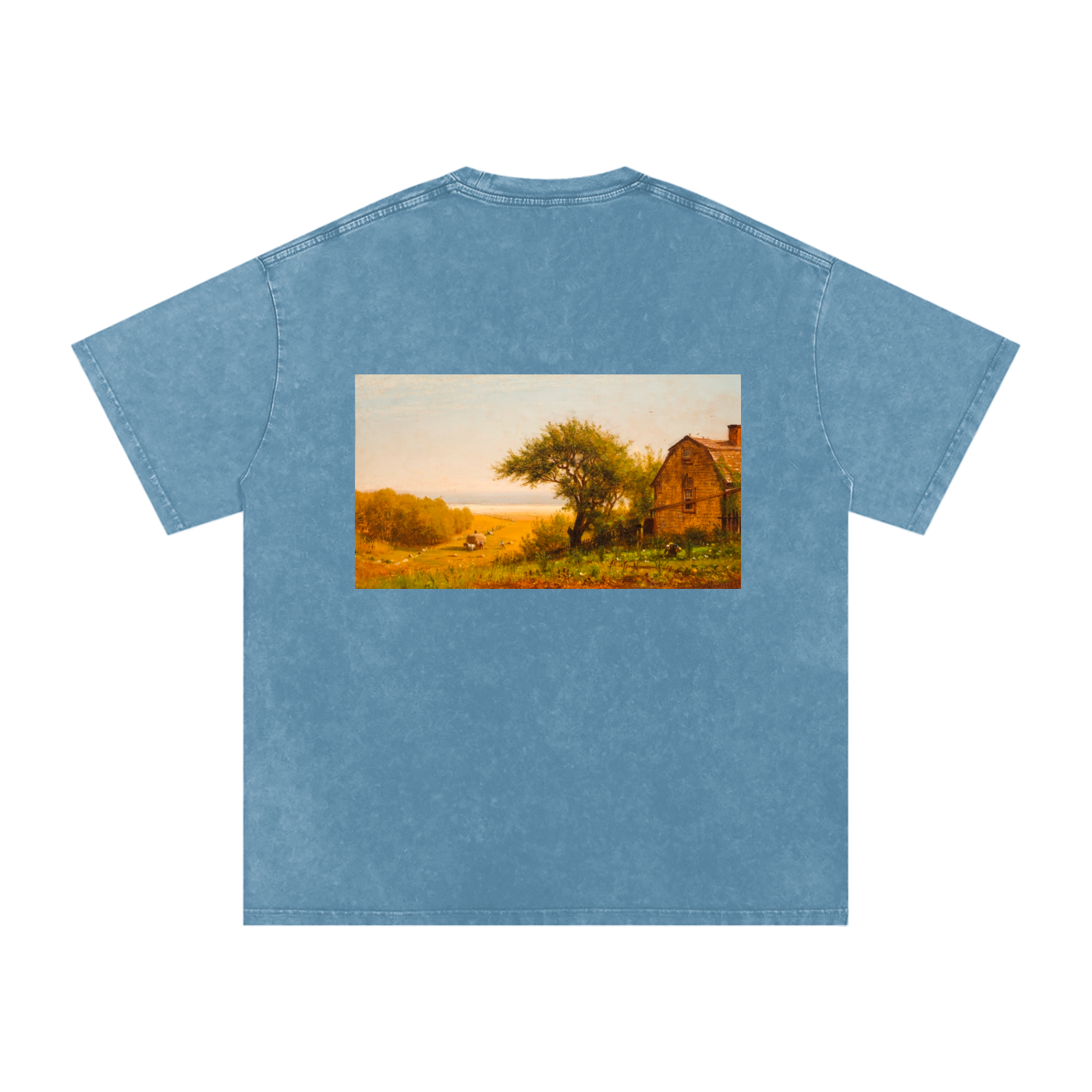 Unisex Snow-washed Golden Tranquility Oversized T-Shirt