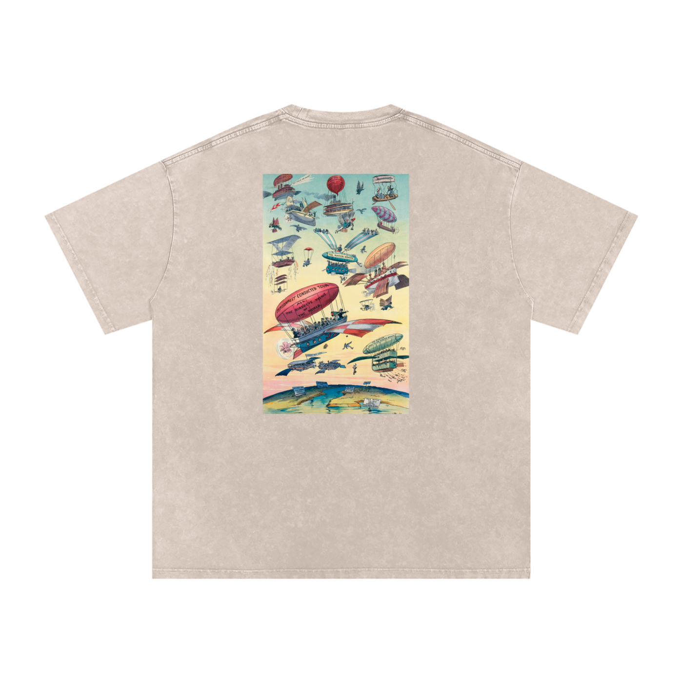Unisex Snow-washed Sky Bound Sojourn Oversized T-Shirt