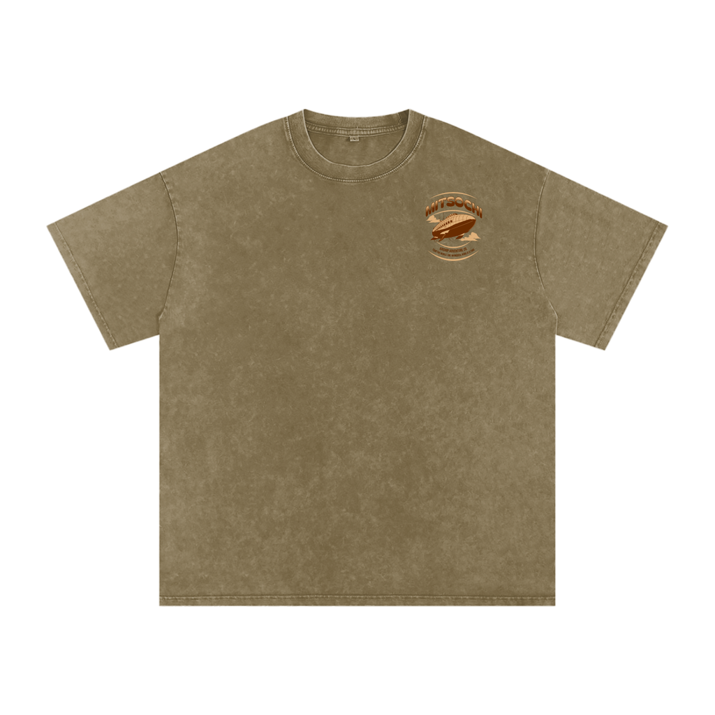 Unisex Snow-washed Sky Bound Sojourn Oversized T-Shirt