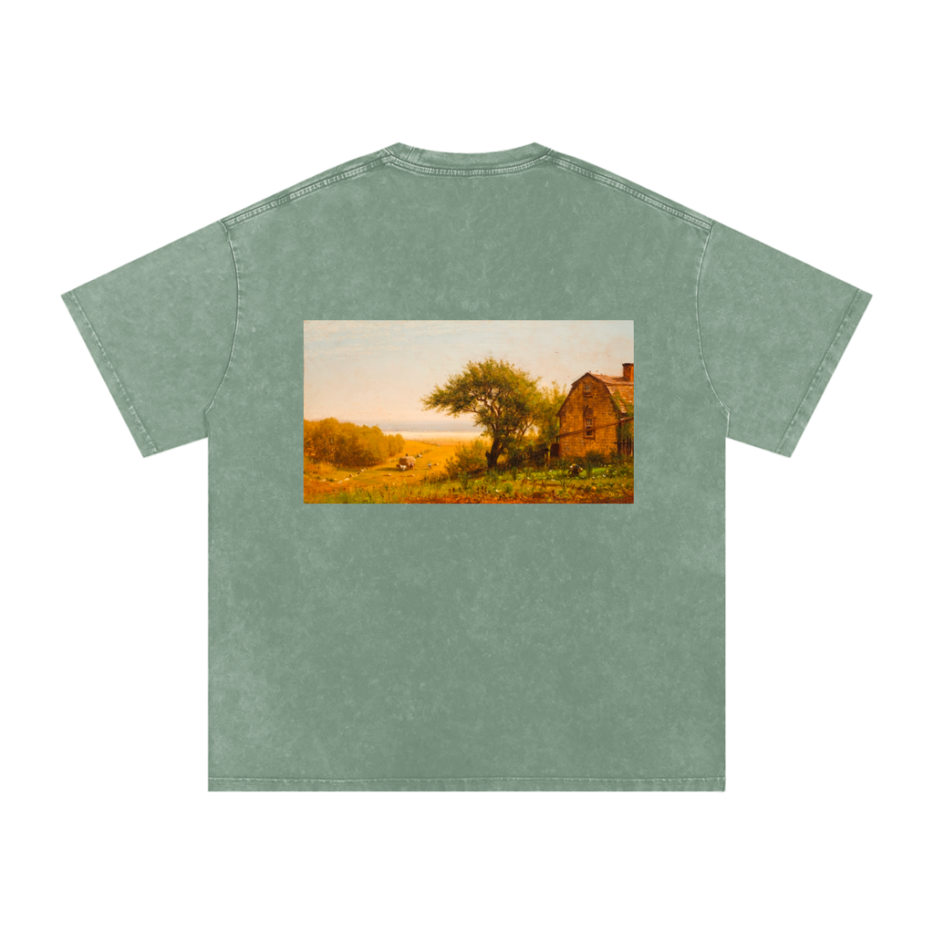 Unisex Snow-washed Golden Tranquility Oversized T-Shirt