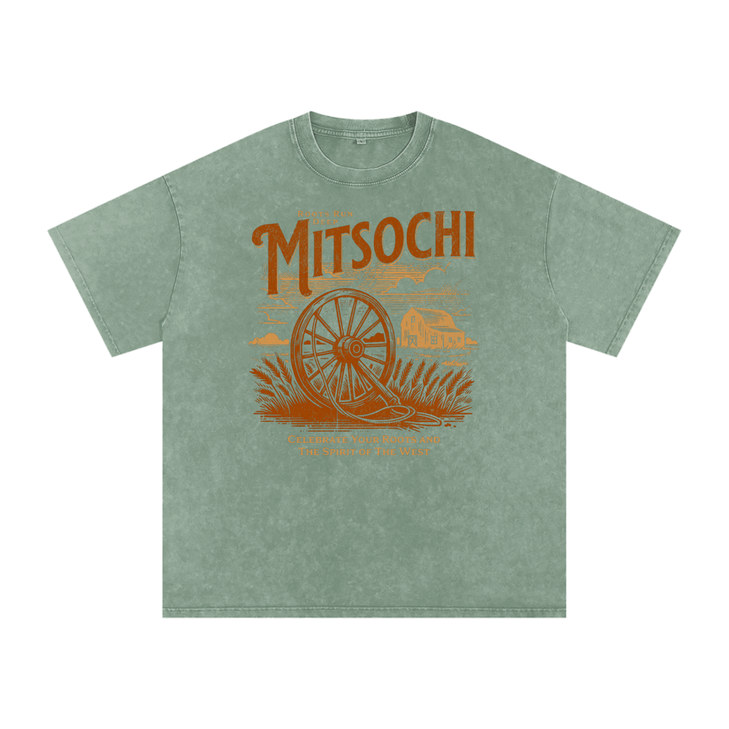 Unisex Snow-washed Golden Tranquility Oversized T-Shirt