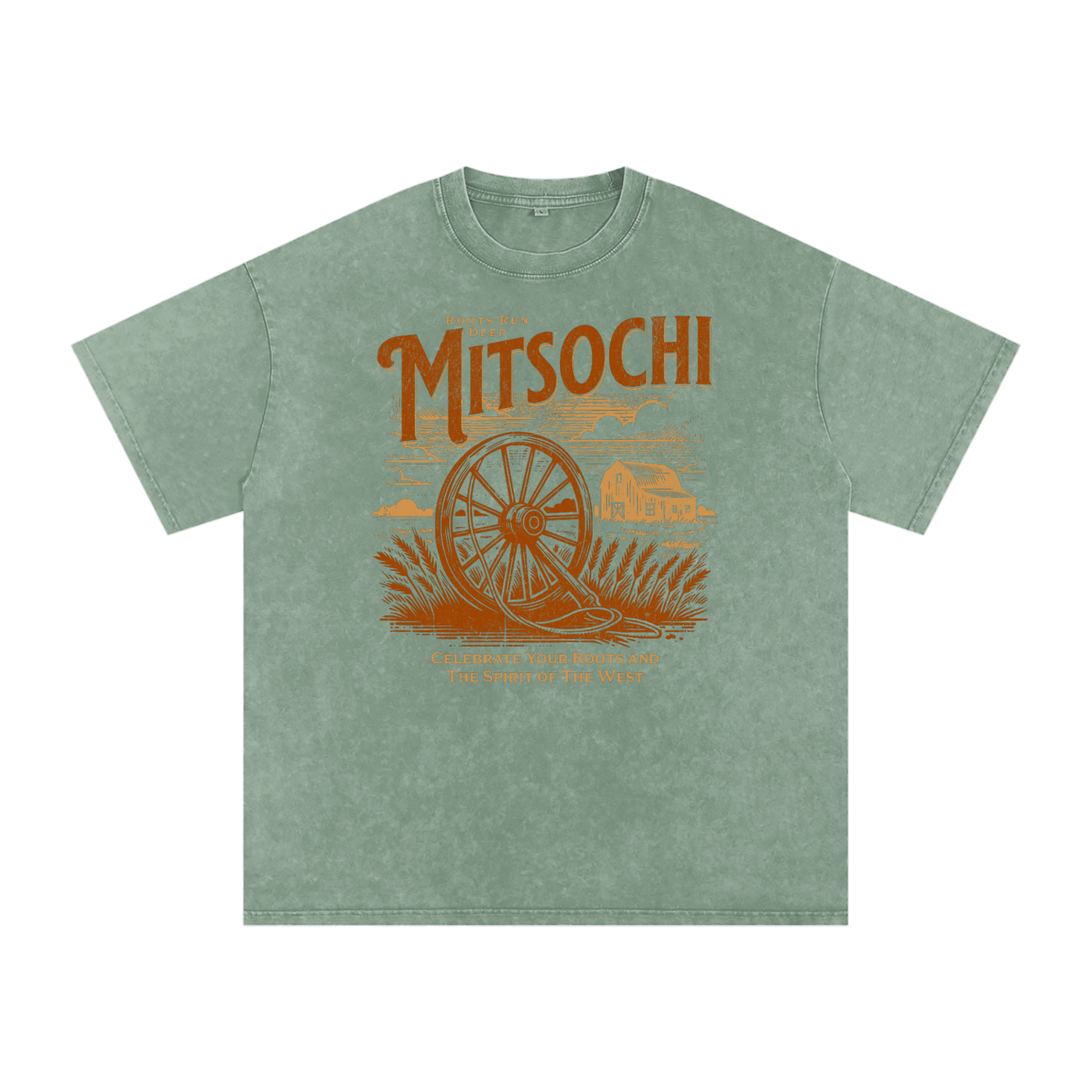 Unisex Snow-washed Golden Tranquility Oversized T-Shirt