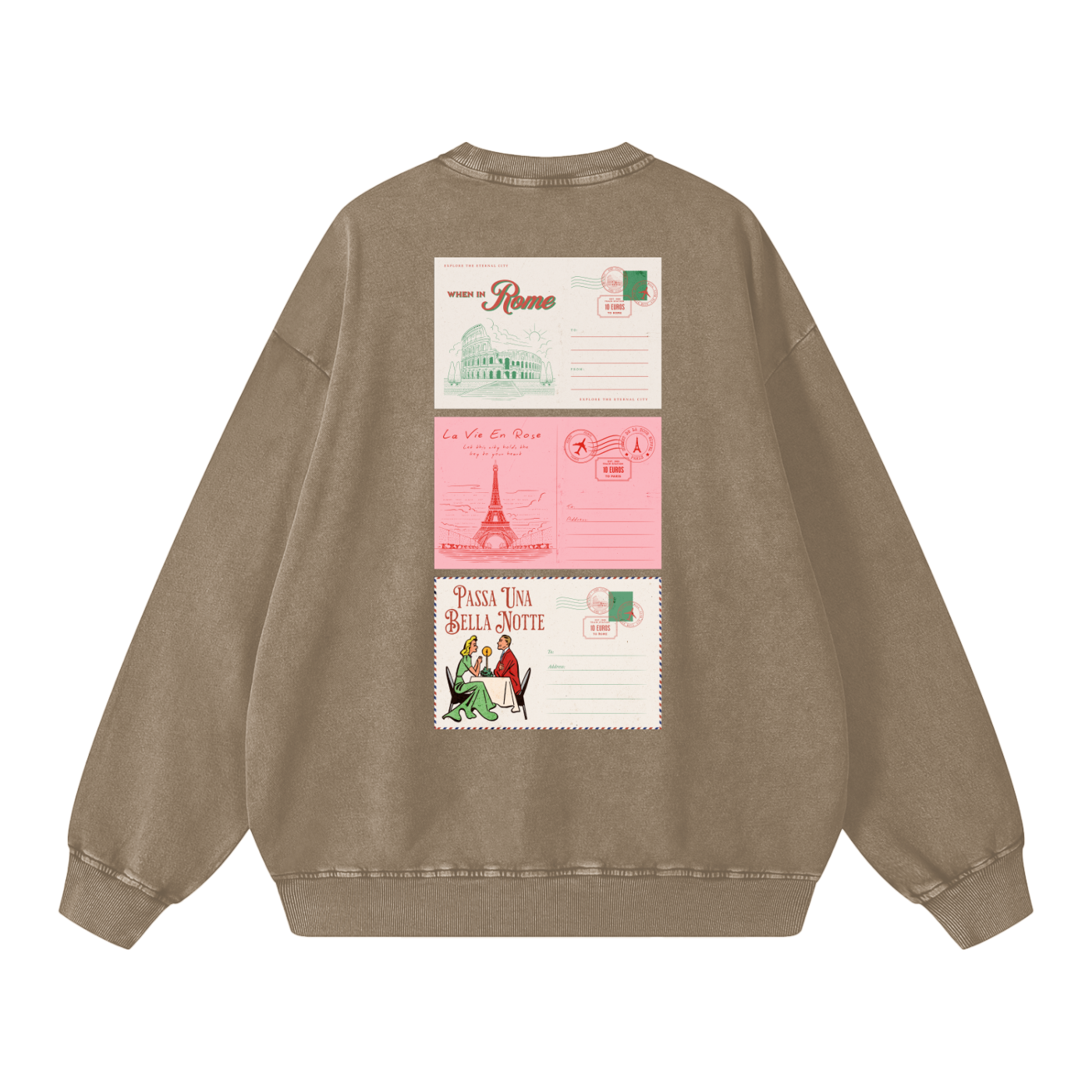 Unisex  Snow-washed Roman Vista Oversized Sweatshirt