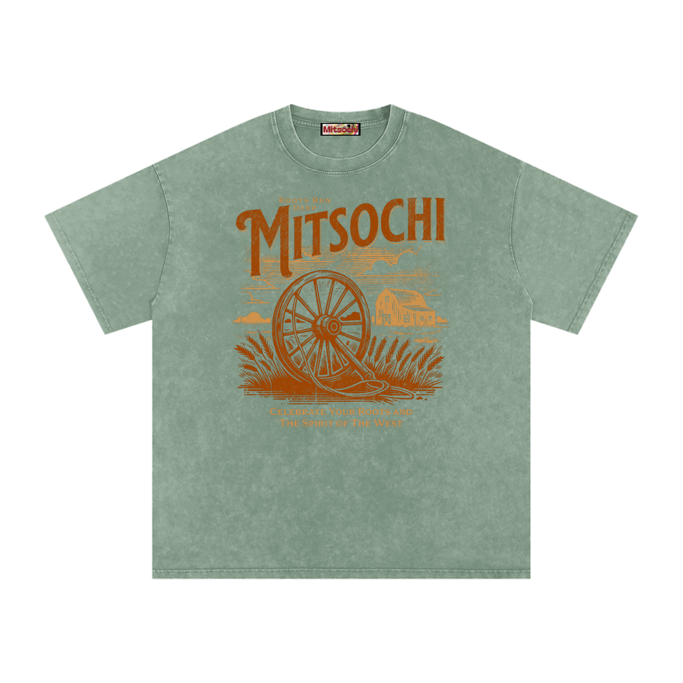 Unisex Snow-washed Golden Tranquility Oversized T-Shirt
