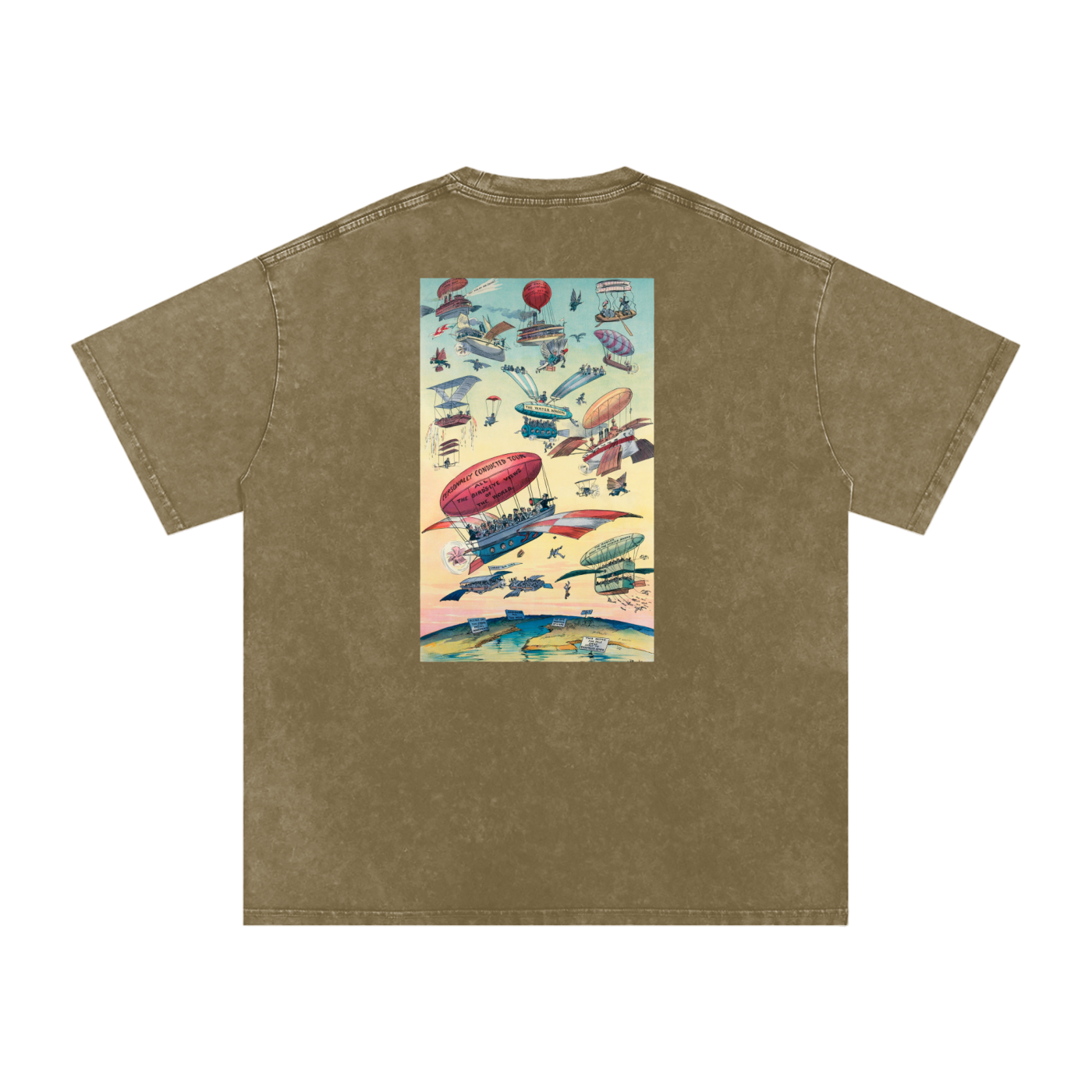 Unisex Snow-washed Sky Bound Sojourn Oversized T-Shirt