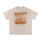 Unisex Snow-washed Golden Tranquility Oversized T-Shirt