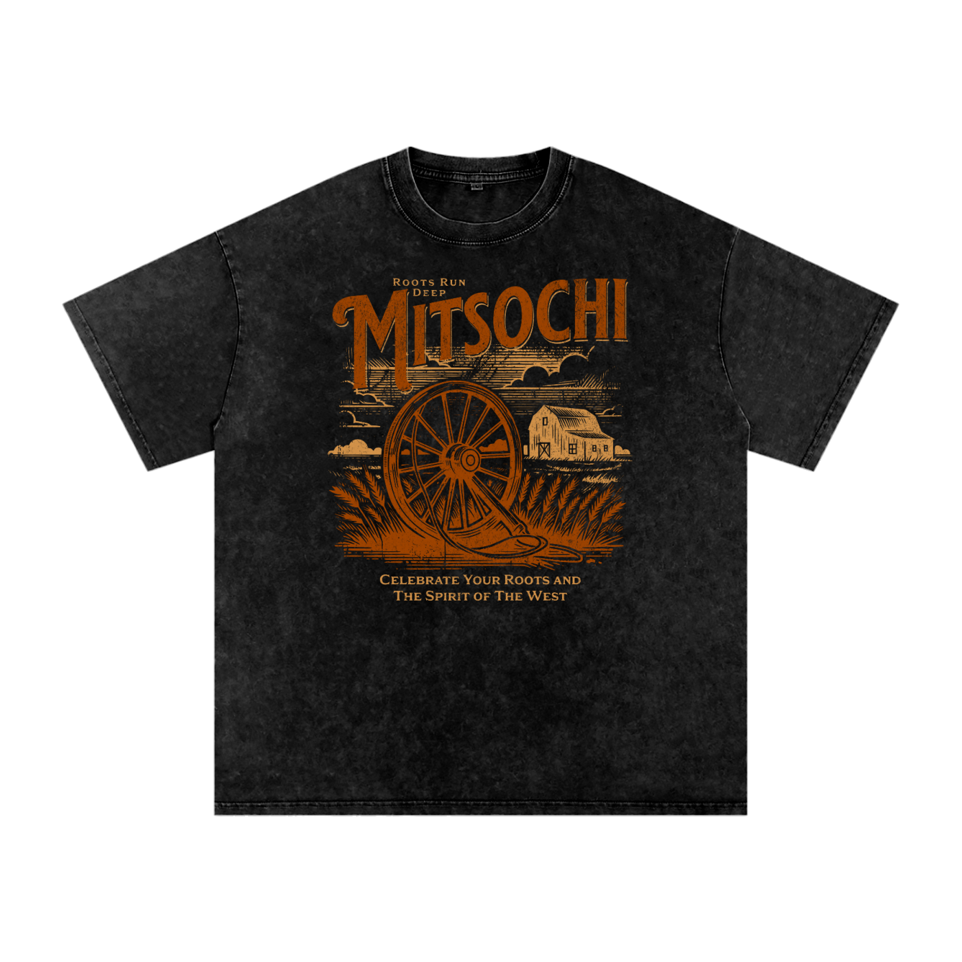 Unisex Snow-washed Golden Tranquility Oversized T-Shirt