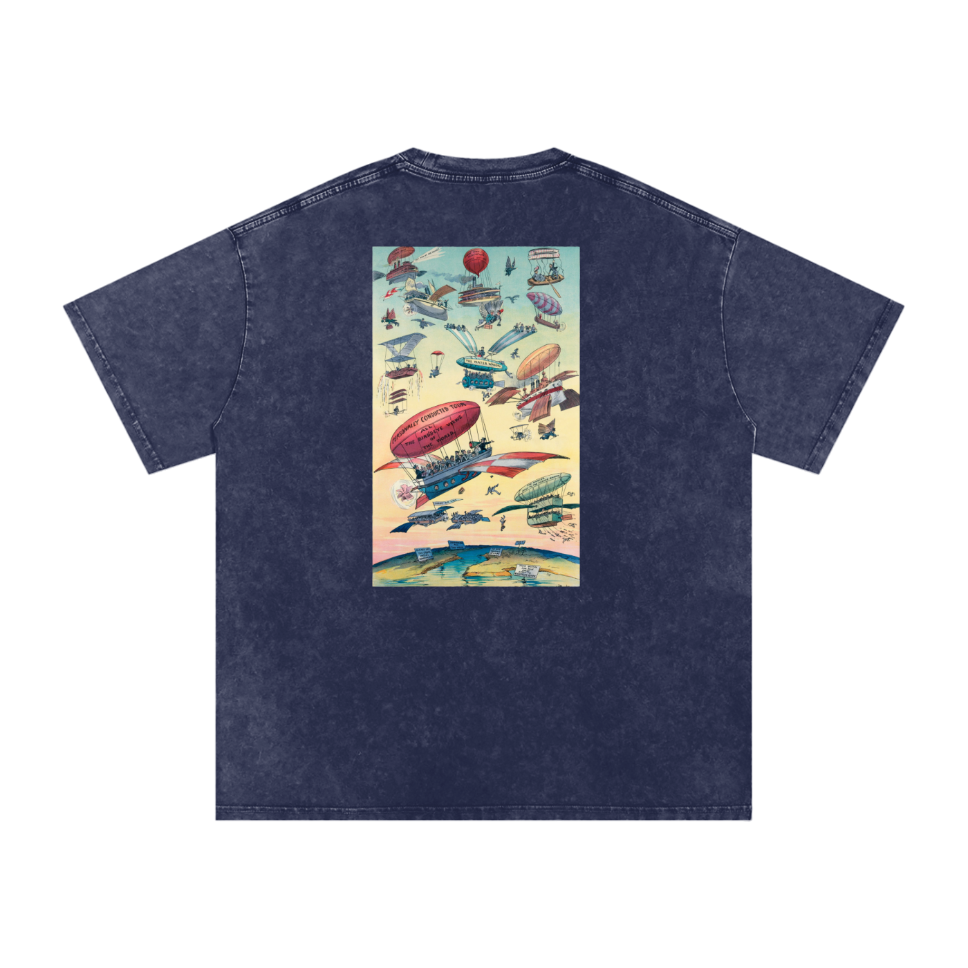 Unisex Snow-washed Sky Bound Sojourn Oversized T-Shirt