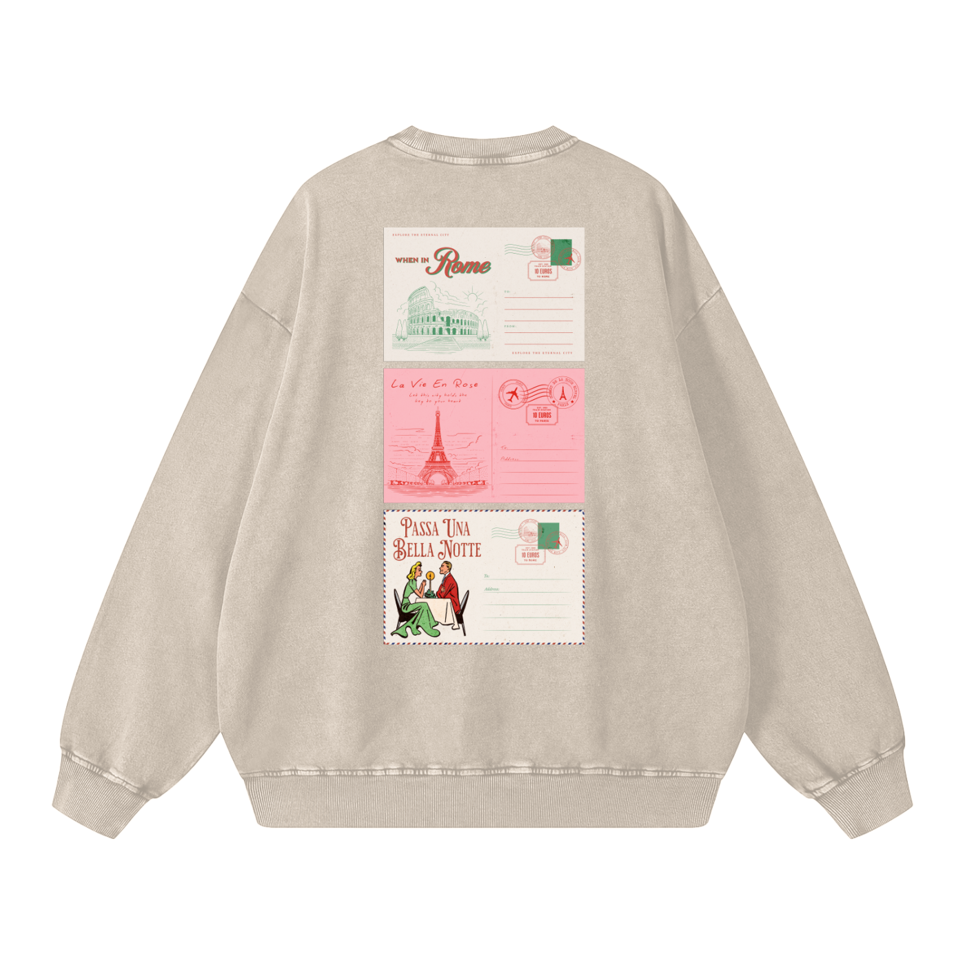 Unisex  Snow-washed Roman Vista Oversized Sweatshirt
