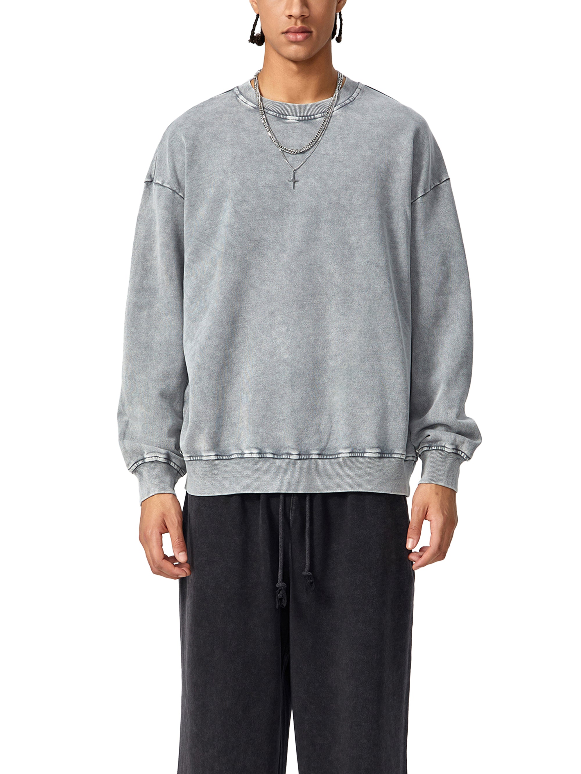 Unisex  Snow-washed Roman Vista Oversized Sweatshirt