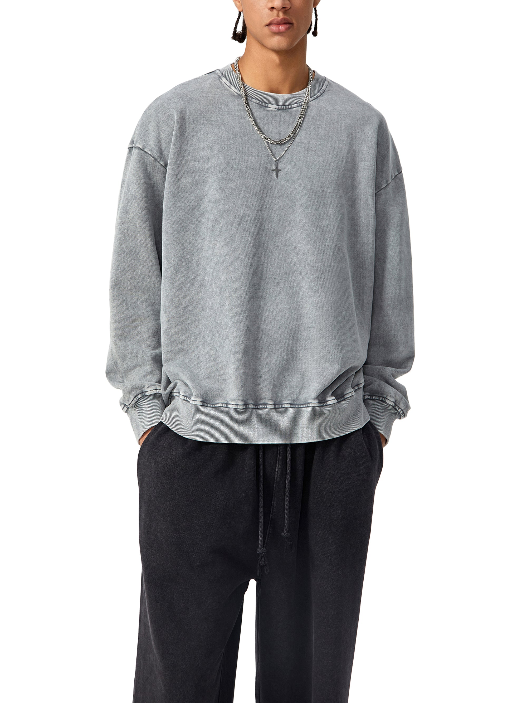Unisex  Snow-washed Roman Vista Oversized Sweatshirt
