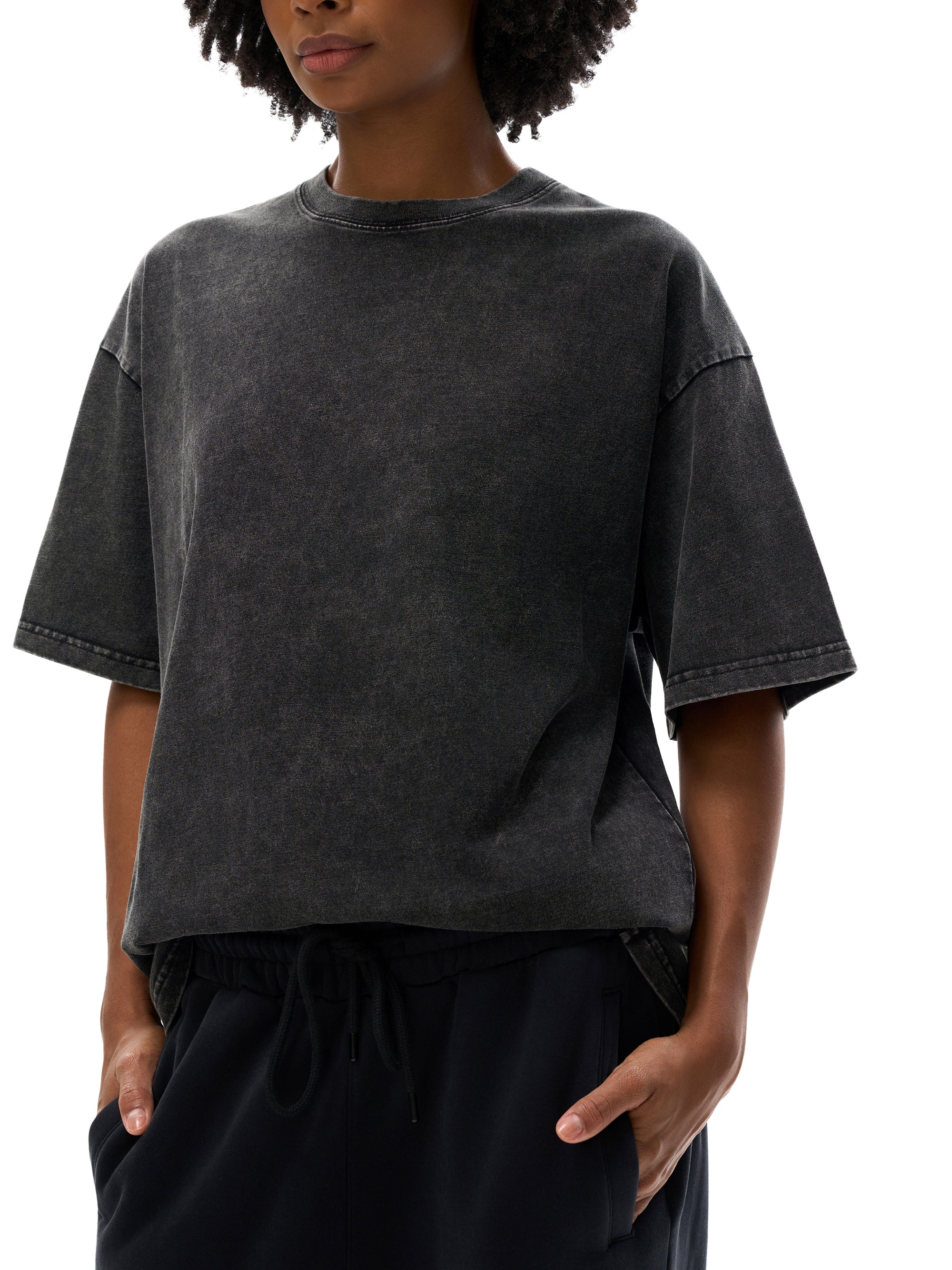 Unisex Snow-washed Sky Bound Sojourn Oversized T-Shirt